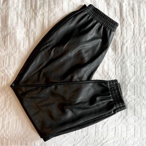 AQUA Faux Leather Joggers Sz Small